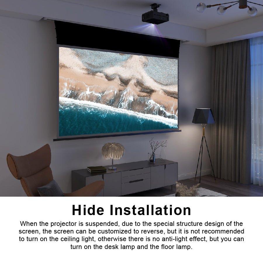 BUNDLE AWOL VISION NEWEST VERSION LTV-3500 Pro/3000 Pro /2500 4K Triple Ultra Short Throw Laser Projector & VIVIDSTORM PRO/PRO A/PRO P/PRO PA Slimline Motorized Tension UST ALR Projector Screen - VIVIDSTORM