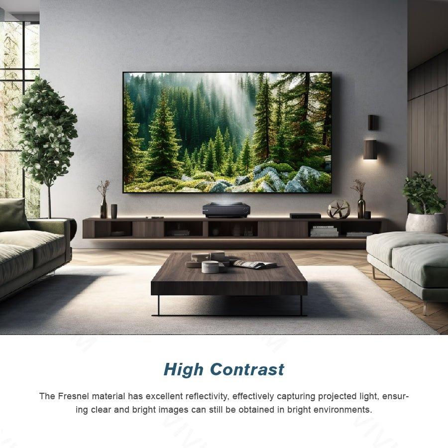 BUNDLE AWOL VISION NEWEST VERSION LTV-3500 Pro/3000 Pro /2500 4K Triple Ultra Short Throw Laser Projector & VIVIDSTORM 100-150inch CineVision Pro Fixed Frame Fresnel UST ALR Projector Screen - VIVIDSTORM