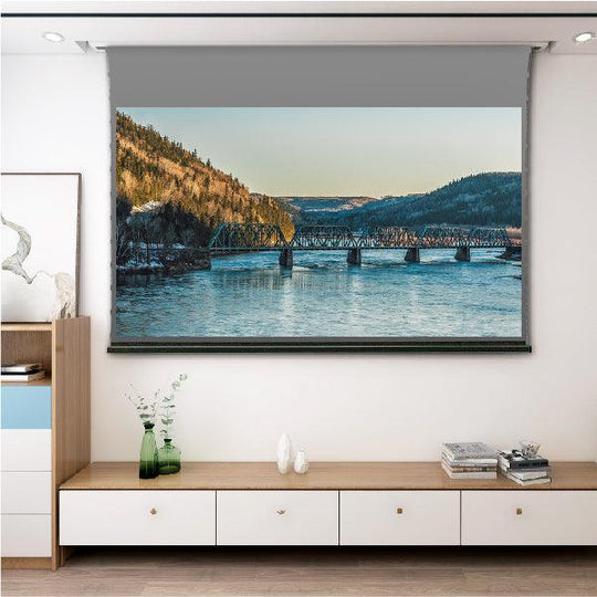VIVIDSTORM 3D ALR Slimline Motorized Tension 3D(high gain) Obsidian Long Throw ALR Projector screen - VIVIDSTORM