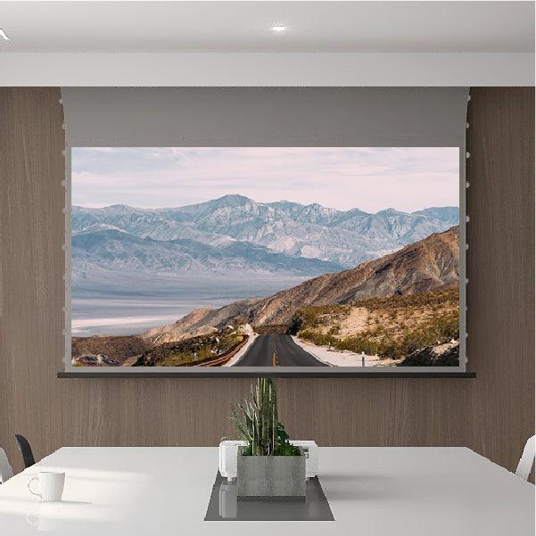 Slimline Tension Screen With 3D Obsidian Long Throw ALR(high gain) (Ambient Light Rejecting material)【Recommended For low ANSI lumen Normal/Standard/Long Throw Projector Use】 - VIVIDSTORM
