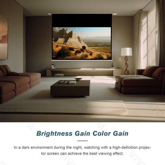 VIVIDSTORM PHANTOM Recessed In-Ceiling Motorized Tension White Cinema Projector screen - VIVIDSTORM
