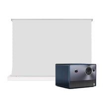 Hisense C1 4K Triple Color Laser Portable Mini Projector & S White Cinema Motorized Tension Floor Rising Projector Screen - VIVIDSTORM