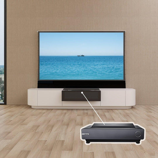 VIVIDSTORM Bundle-Projector&Screen&Motorised Laser TV Cabinet Florence - VIVIDSTORM