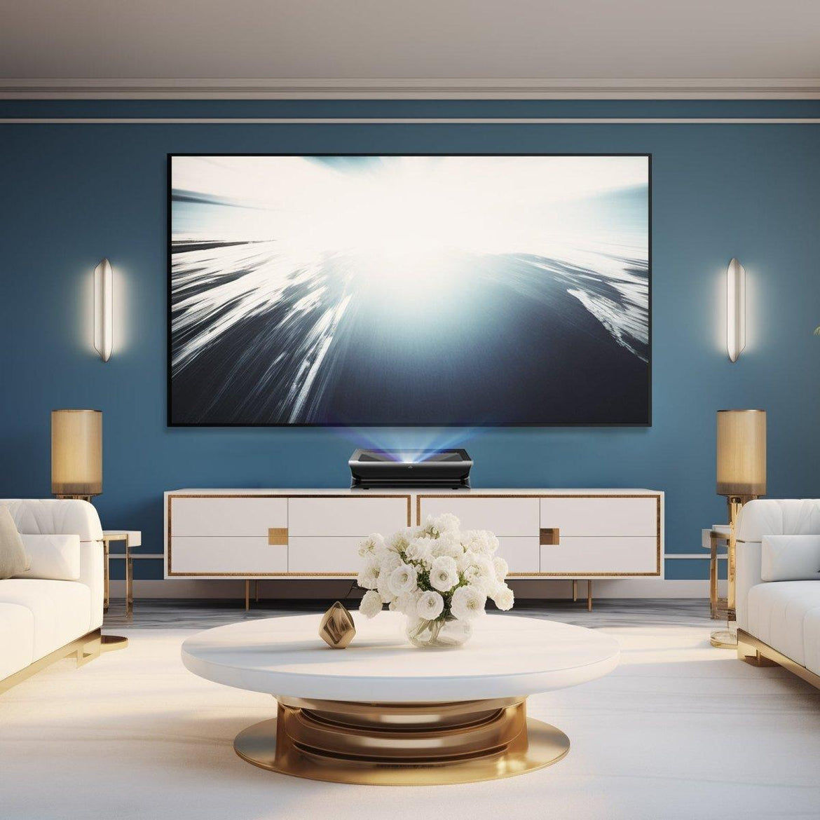 BUNDLE AWOL VISION LTV-3500 Pro/3000 Pro Projector & VIVIDSTORM 100-130inch CineVision Pro Fixed Frame UST ALR Projector Screen