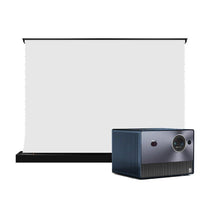 Hisense C1 4K Triple Color Laser Portable Mini Projector & S White Cinema Motorized Tension Floor Rising Projector Screen - VIVIDSTORM