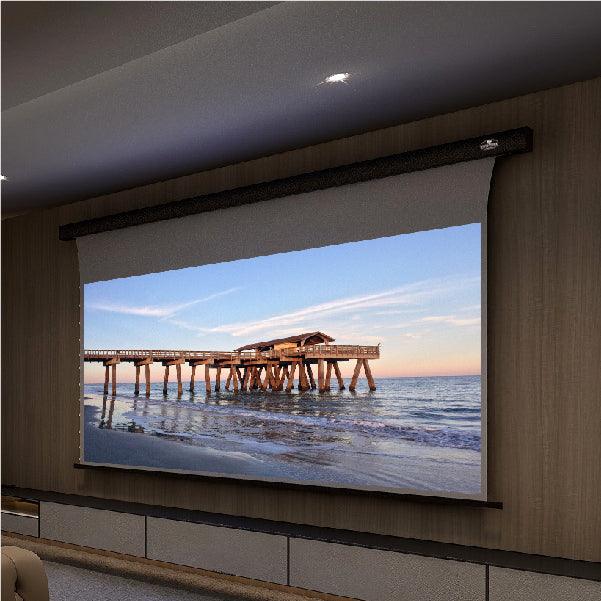 Slimline Tension Screen With Obsidian Long Throw ALR P(Ambient Light Rejecting-Sound Perforated Acoustic Transparent material【Recommended For Normal/Standard/Long Throw Projector Use】 - VIVIDSTORM