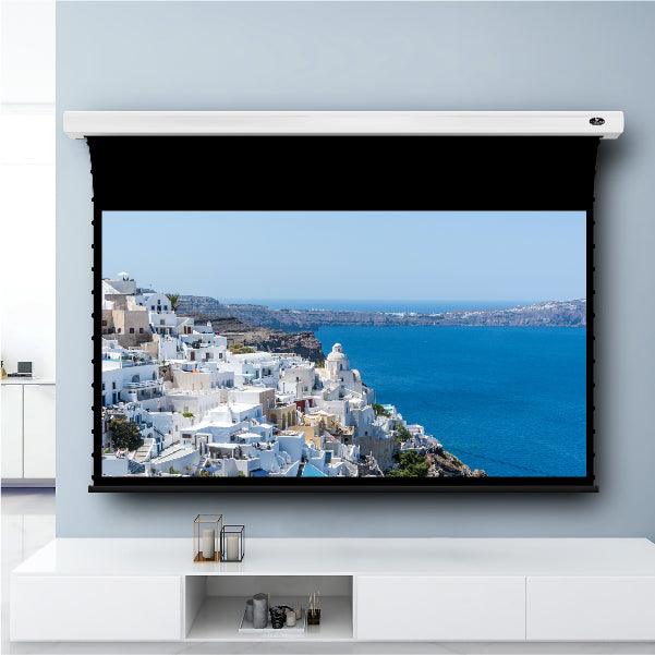Slimline Tension Screen With White Cinema P(Sound Perforated Acoustic Transparent)material 【Recommended For Normal/Standard/Long Throw Projector Use】 - VIVIDSTORM