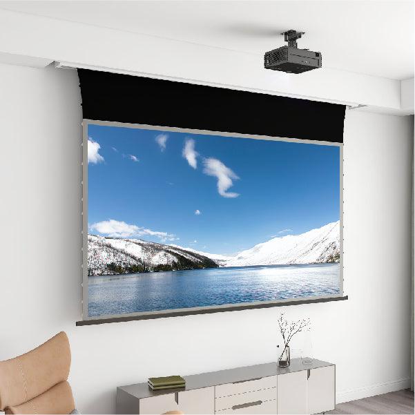 PRO PA Slimline Tension Screen with UST ALR PA (ROTATE Ambient Light Rejecting-BLACK BORDER with Sound Perforated Acoustic Transparent)material 【Only suitable for UST Laser projector and SUSPENDED IN CEILING】 - VIVIDSTORM