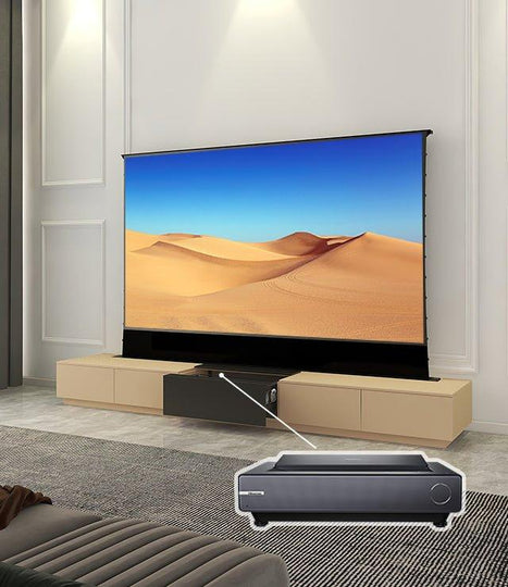 VIVIDSTORM Bundle-Projector&Screen&Motorised Laser TV Cabinet Monte Carlo - VIVIDSTORM