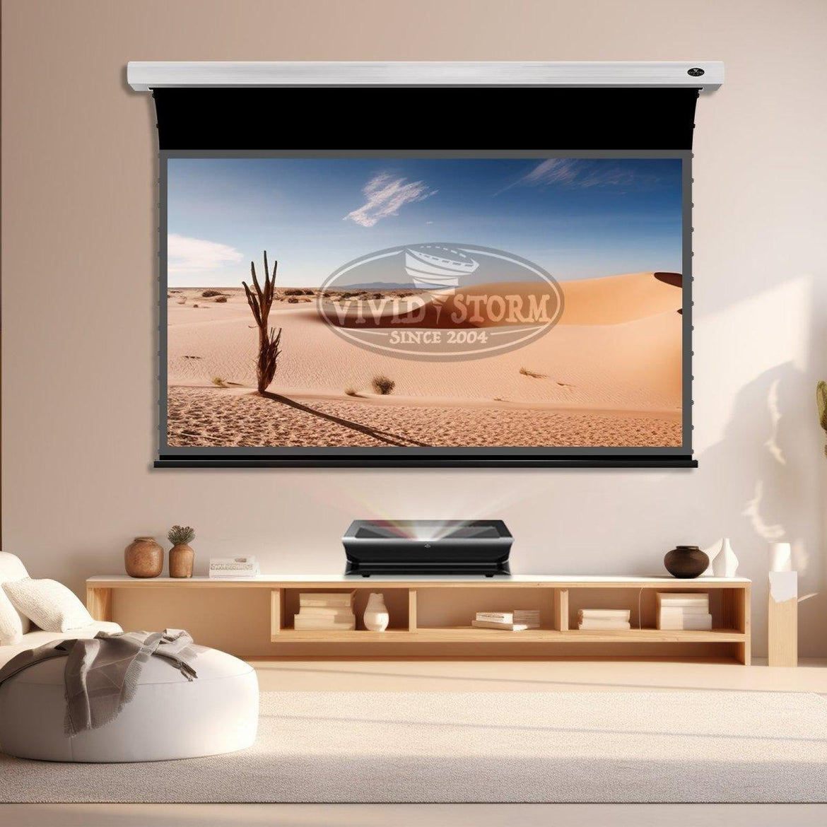 BUNDLE AWOL VISION LTV-3500 Pro/3000 Pro 4K Triple Ultra Short Throw Laser Projector & VIVIDSTORM PRO/A P/PA Slimline Motorized Tension UST