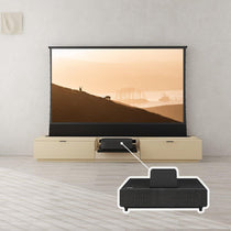 VIVIDSTORM Bundle-Projector&Screen&Motorised Laser TV Cabinet Berlin - Epson Edition - VIVIDSTORM