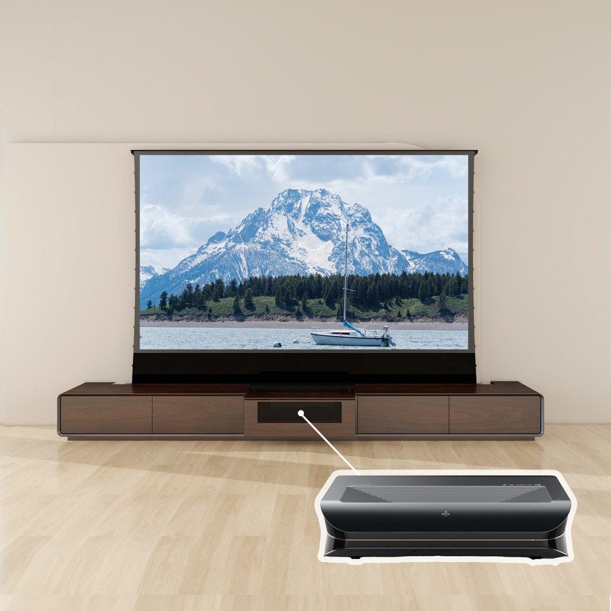 VIVIDSTORM Bundle-Projector&Screen&Motorised Laser TV Cabinet Copenhagen - VIVIDSTORM