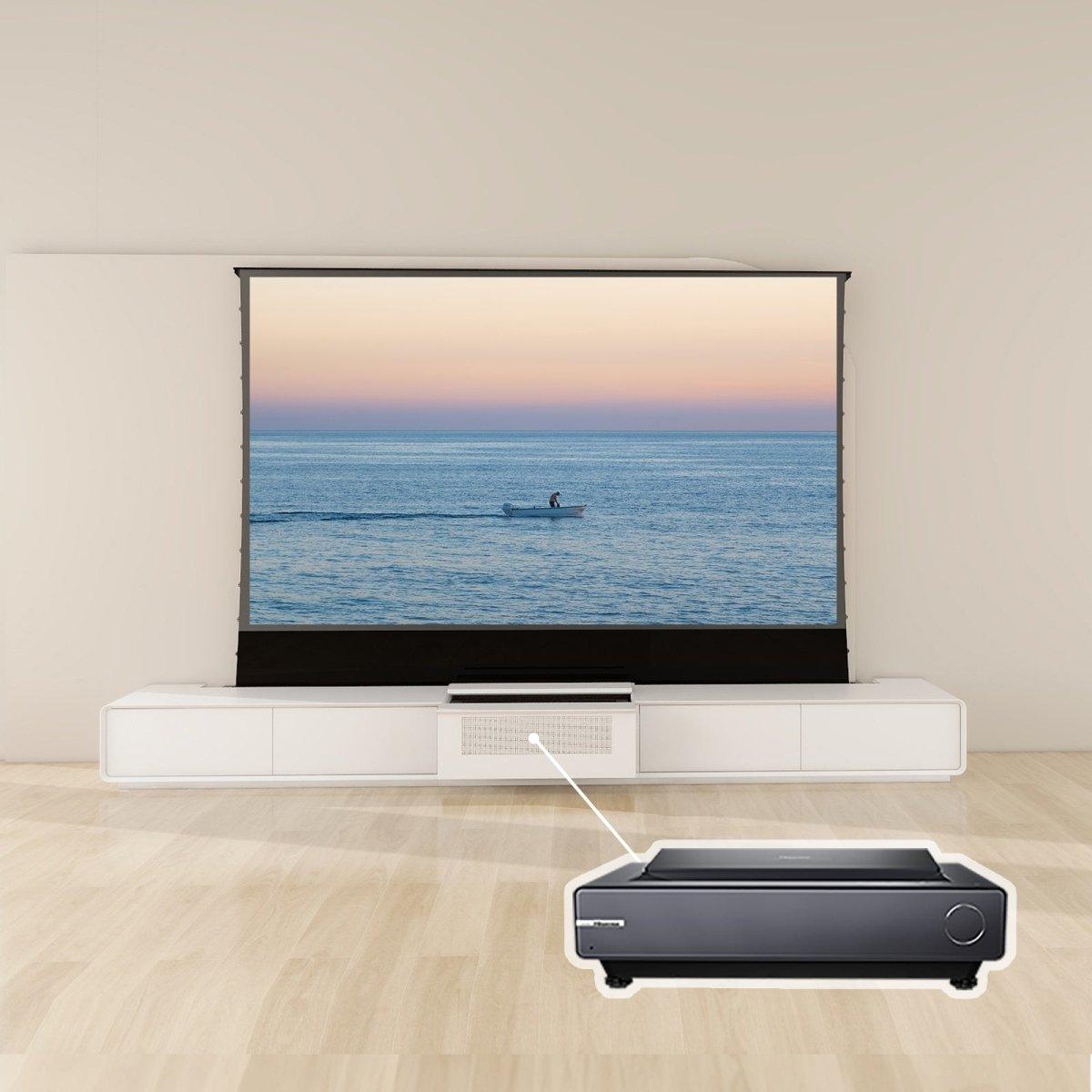 VIVIDSTORM Bundle-Projector&Screen&Motorised Laser TV Cabinet Copenhagen - VIVIDSTORM