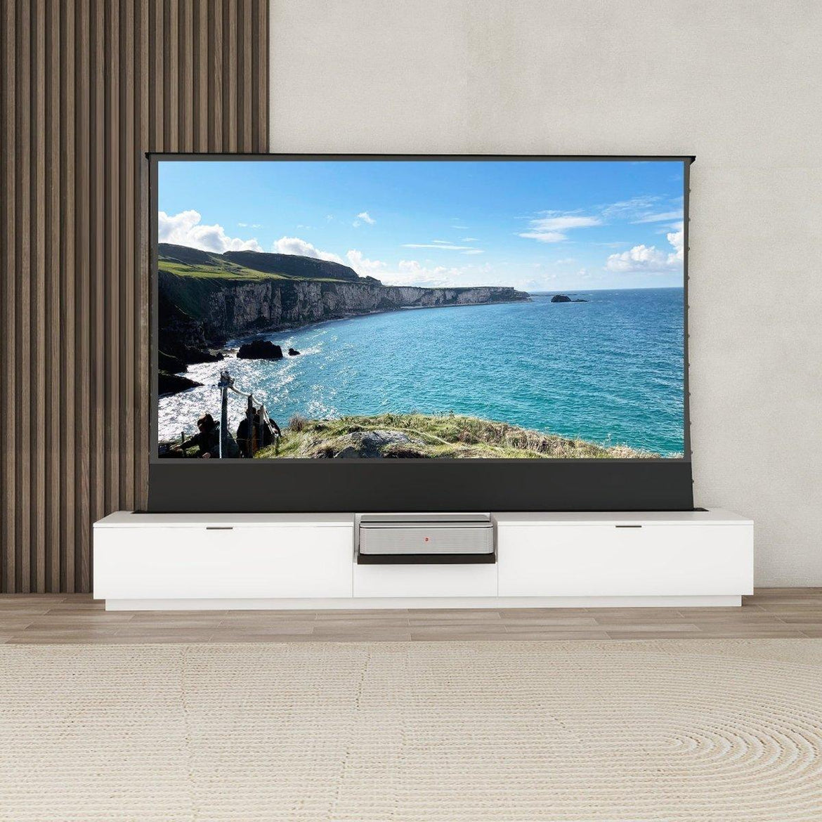 Ella VIVIDSTORM Bundle-Projector&Screen&Motorised Laser TV Cabinet Berlin -Leica Cine 1 Edition