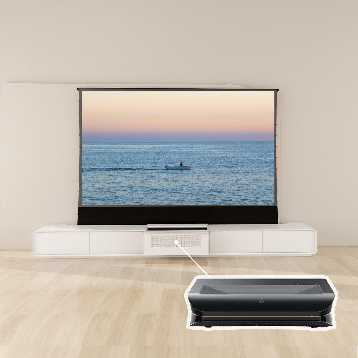 VIVIDSTORM Bundle-Projector&Screen&Motorised Laser TV Cabinet Copenhagen - VIVIDSTORM