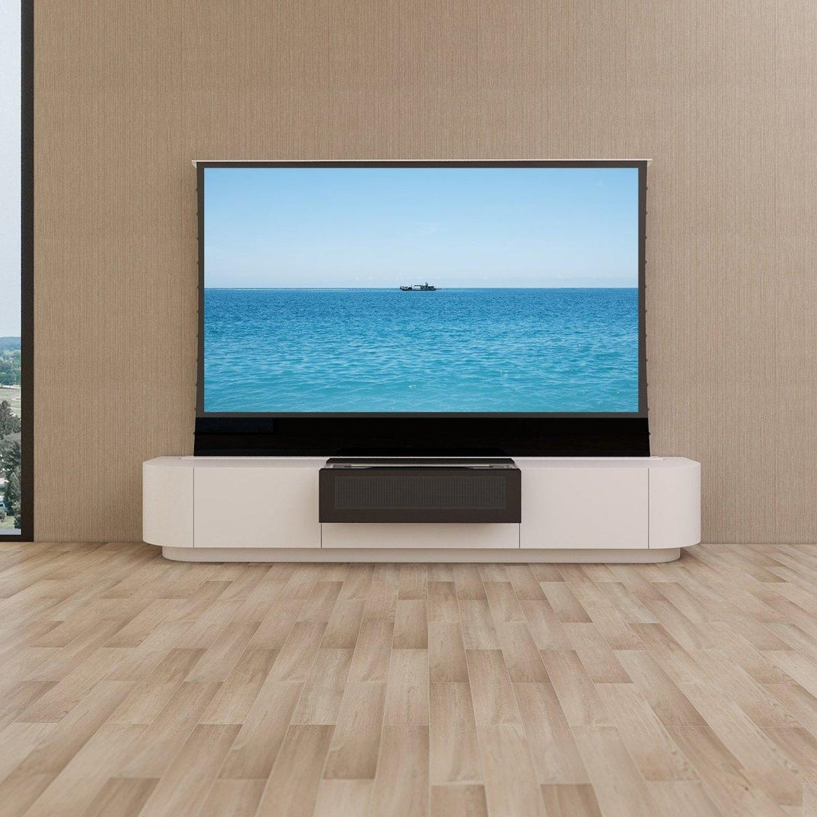 VIVIDSTORM Bundle-Projector&Screen&Motorised Laser TV Cabinet Florence