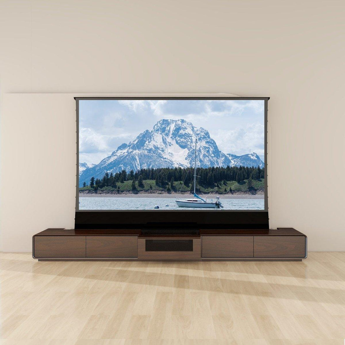 VIVIDSTORM Bundle Projector&Screen&Motorised Laser TV Cabinet Copenhagen