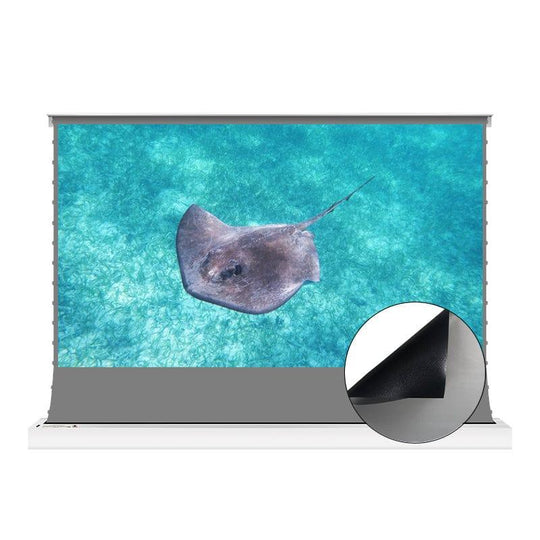 VIVIDSTORM S 3D ALR Motorized Tension Floor Rising 3D Obsidian Long Throw ALR(high gain) Projector screen - VIVIDSTORM