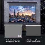 VIVID STORM SINCE 2004 Projection screen ALR-3D Slimline Tension Screen With 3D Obsidian Long Throw Ambient Light Rejecting【For Normal Projector】