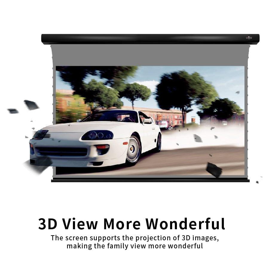 VIVIDSTORM 3D ALR Slimline Motorized Tension 3D(high gain) Obsidian Long Throw ALR Projector screen - VIVIDSTORM