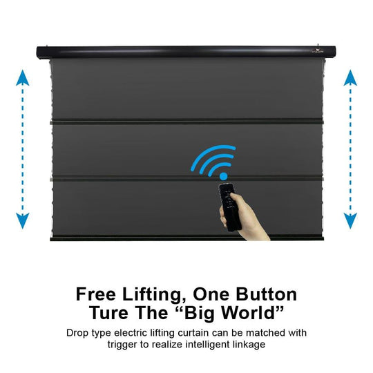 VIVIDSTORM ALR P Slimline Motorized Tension Obsidian Long Throw ALR Perforated Projector screen - VIVIDSTORM