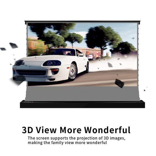 VIVIDSTORM S 3D ALR Motorized Tension Floor Rising 3D Obsidian Long Throw ALR(high gain) Projector screen - VIVIDSTORM