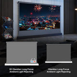 VIVID STORM SINCE 2004 Projection screen S ALR Electric Tension Floor Screen With Obsidian Long Throw Ambient Light Rejecting 【For Normal Projector】