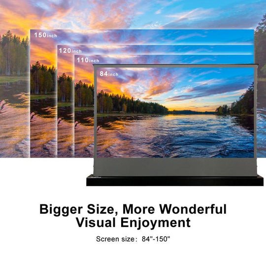 VIVIDSTORM S ALR P Motorized Tension Floor Rising Obsidian Long Throw ALR Perforated Projector screen - VIVIDSTORM