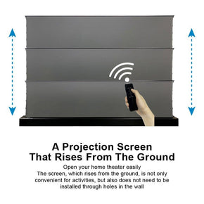 VIVIDSTORM S ALR P Motorized Tension Floor Rising Obsidian Long Throw ALR Perforated Projector screen - VIVIDSTORM