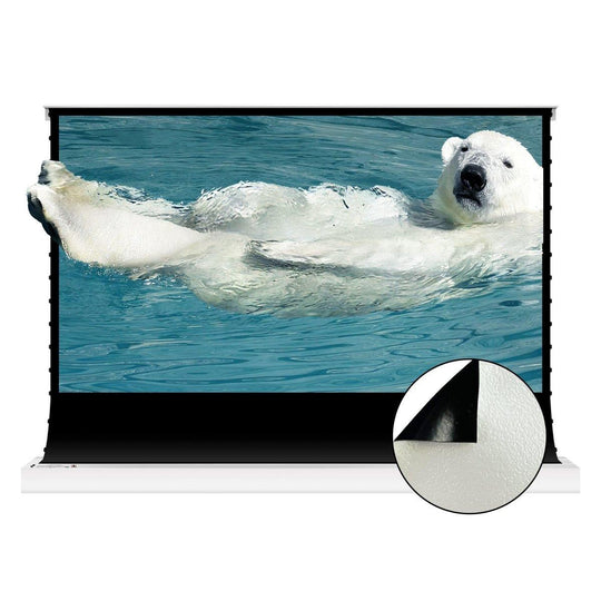 VIVIDSTORM Pearl White Cinema Plus Motorized Tension Floor Rising Projector screen - VIVIDSTORM