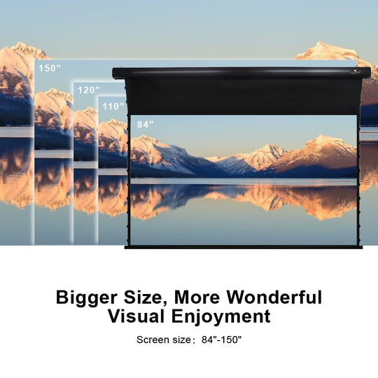 VIVIDSTORM White Cinema Perforated Slimline Motorized Tension Projector screen - VIVIDSTORM