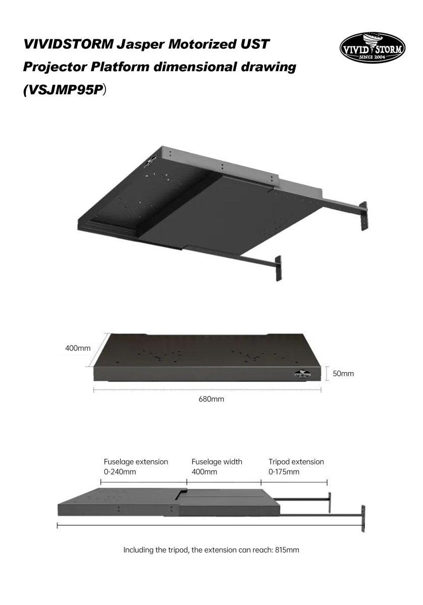 Vividstorm Jasper Motorised UST projector Platform - VIVIDSTORM